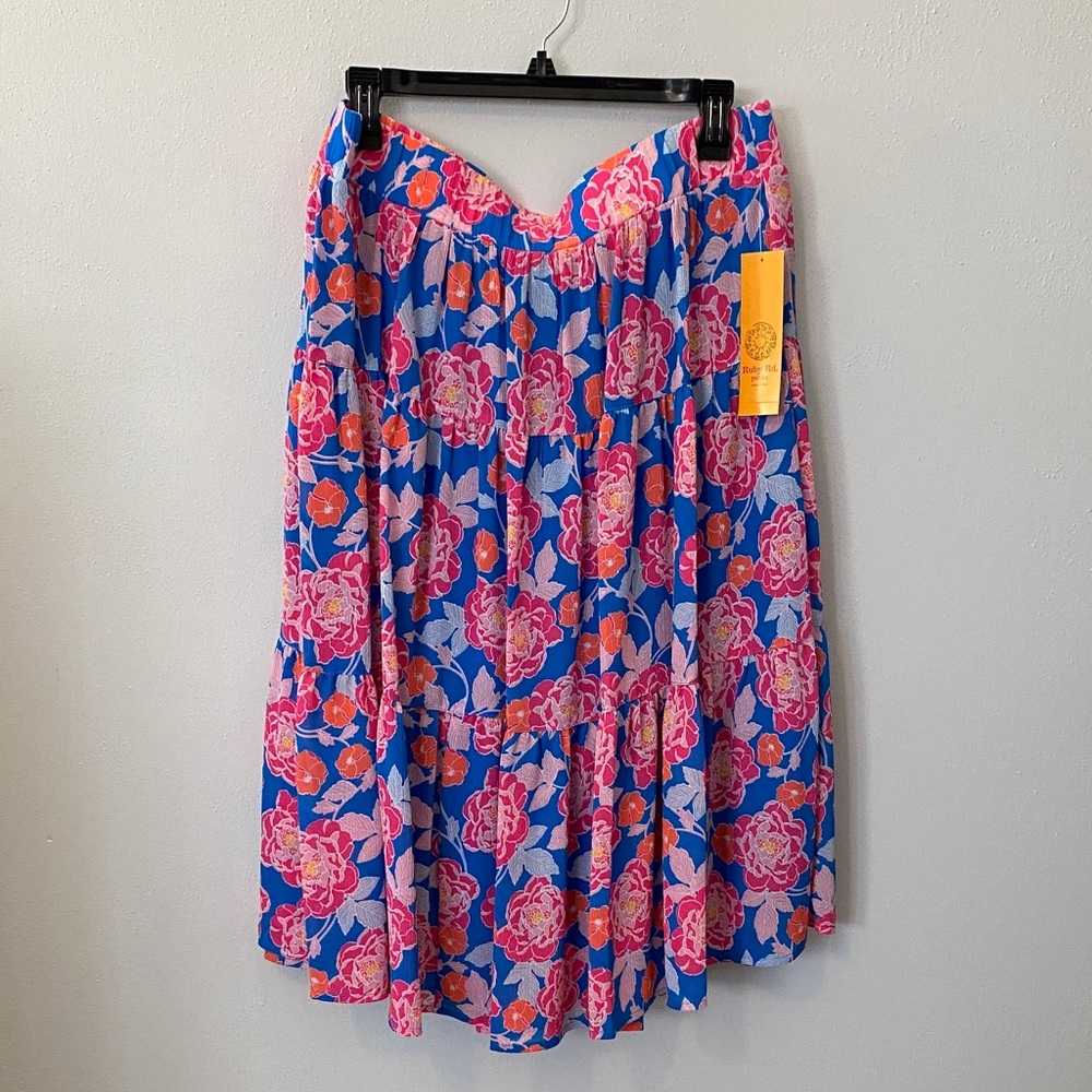 Ruby Rd. Floral A-Line Skirt